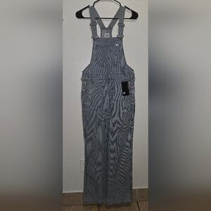 Vintage LEE Workwear Overalls Blue Striped    size S Medium